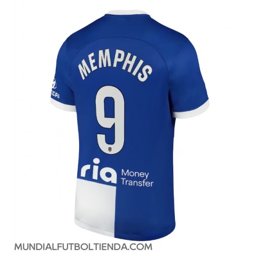 Camiseta Atletico Madrid Memphis Depay #9 Segunda Equipación Replica 2023-24 mangas cortas